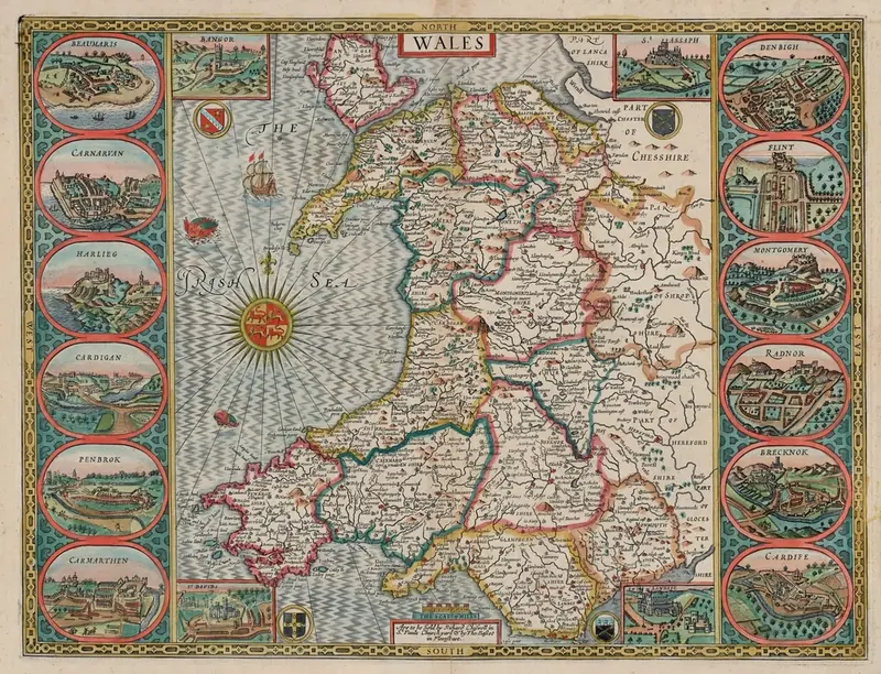 John Speed's map of Wales, 1610